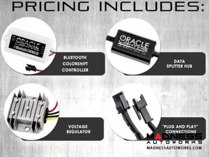 Ford F-250 ORACLE Lighting Dynamic ColorSHIFT Halo Kit - Square Ring Design